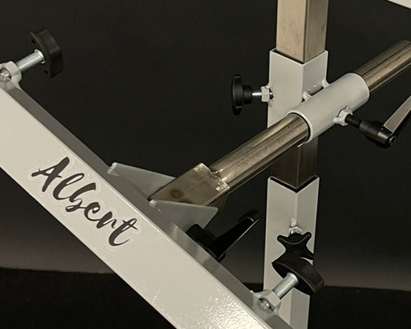 Albert Frame & Stand Version 2.0 package with sideways tilt adjustment feature and include rods